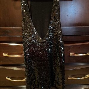 Black sequin top